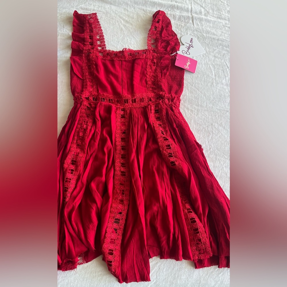 Buddy Love ADAMS LACED MINI DRESS - CRIMSON
NWT Size M